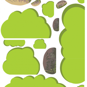 Wall Design Vinyl Shrubs and Rocks Bundle