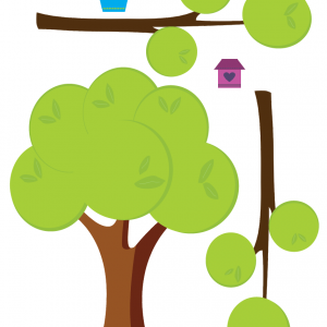 Wall Design Vinyl Trees and Birdhouses Bundle