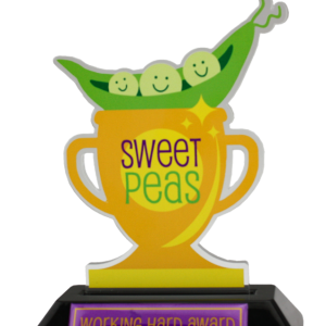 Sweet Peas Custom Acrylic Trophy